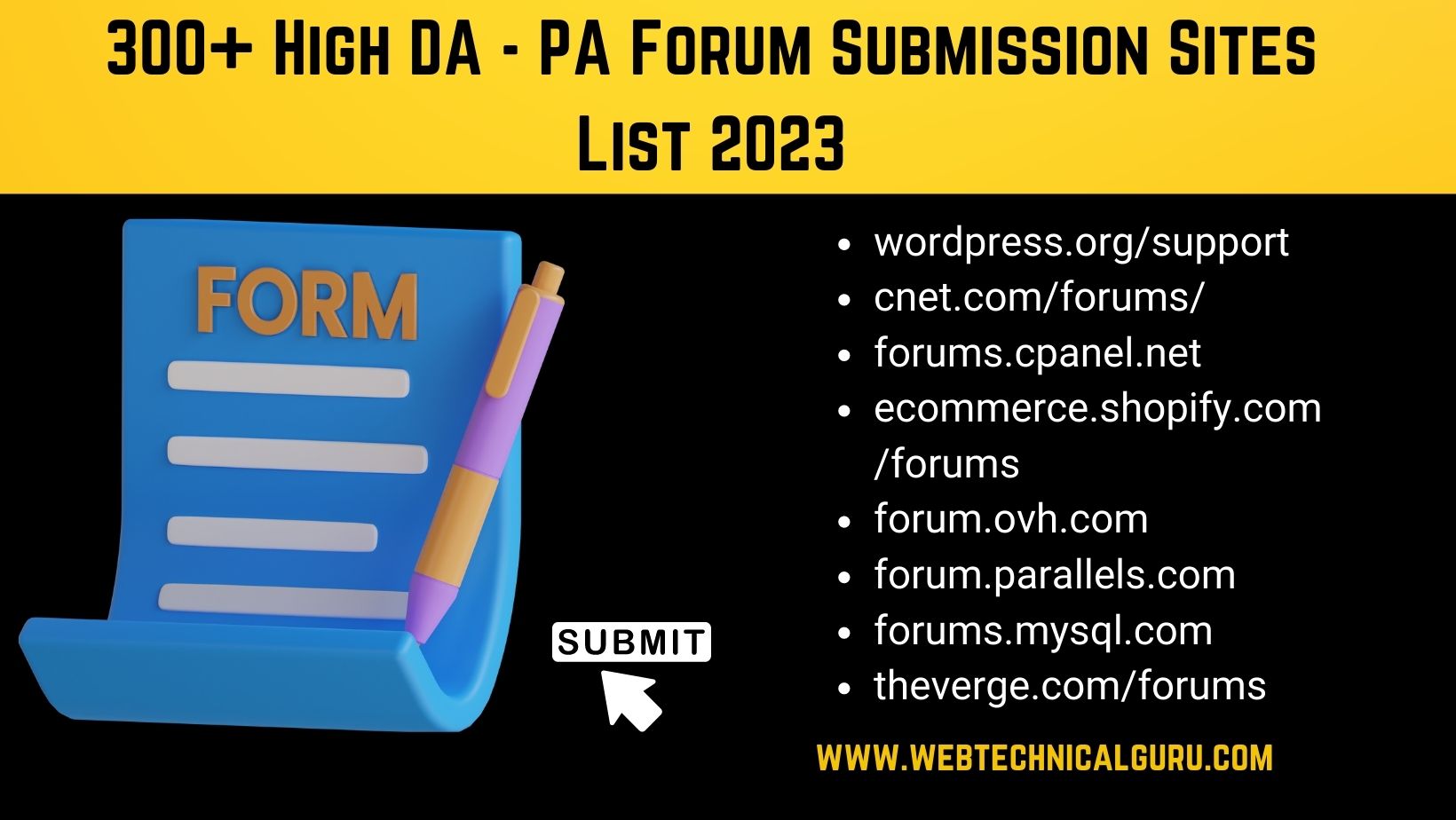 High DA PA Forum Submission Sites List
